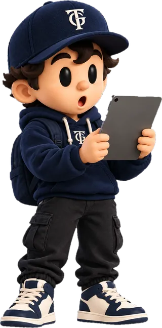 Mascota sorprendida mirando una tablet
